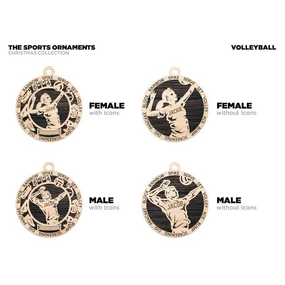 Personalized VOLLEYBALL PLAYER Ornament Male or Female Custom Name Gift - Picture 2 of 2